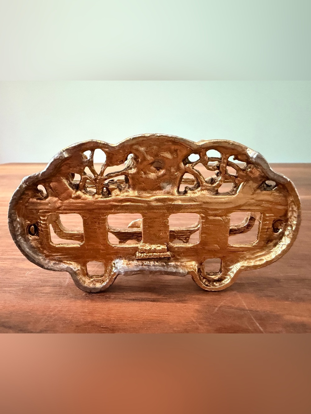 Vintage Hollywood Regency Ormolu Gold Rose Floral Vanity Lipstick Holder - Picture 2 of 4